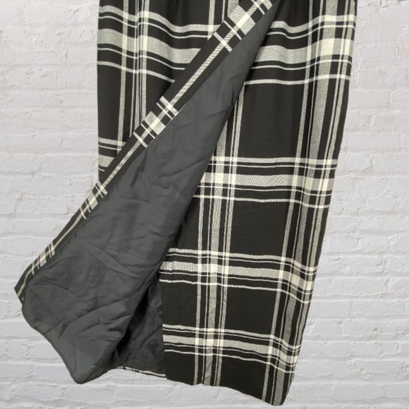 Liz Claiborne Black and White Plaid Wrap-Around Maxi Skirt - Picture 5 of 12